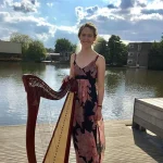 Wedding harpist outdoor